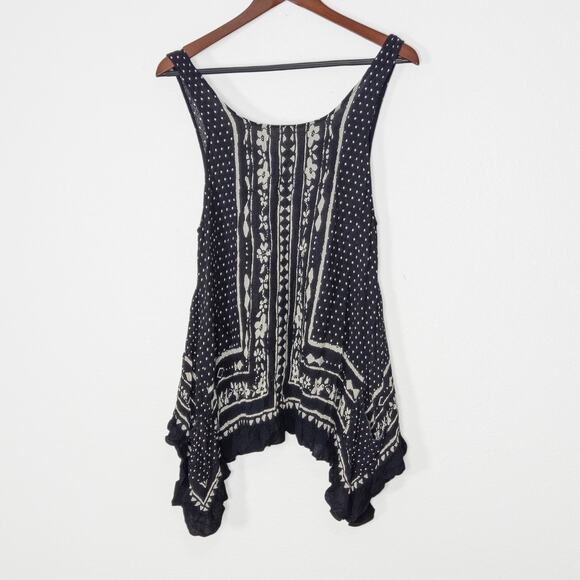 Free People Women’s Tank Top Small Boho Festival Layer Draped Handkerchief Hem - Picture 1 of 8